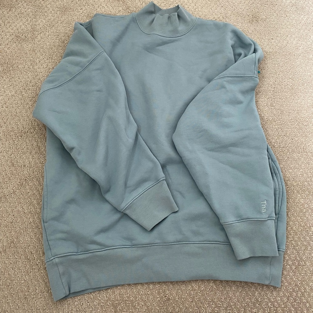 size 2, soft blue tna high neck sweater